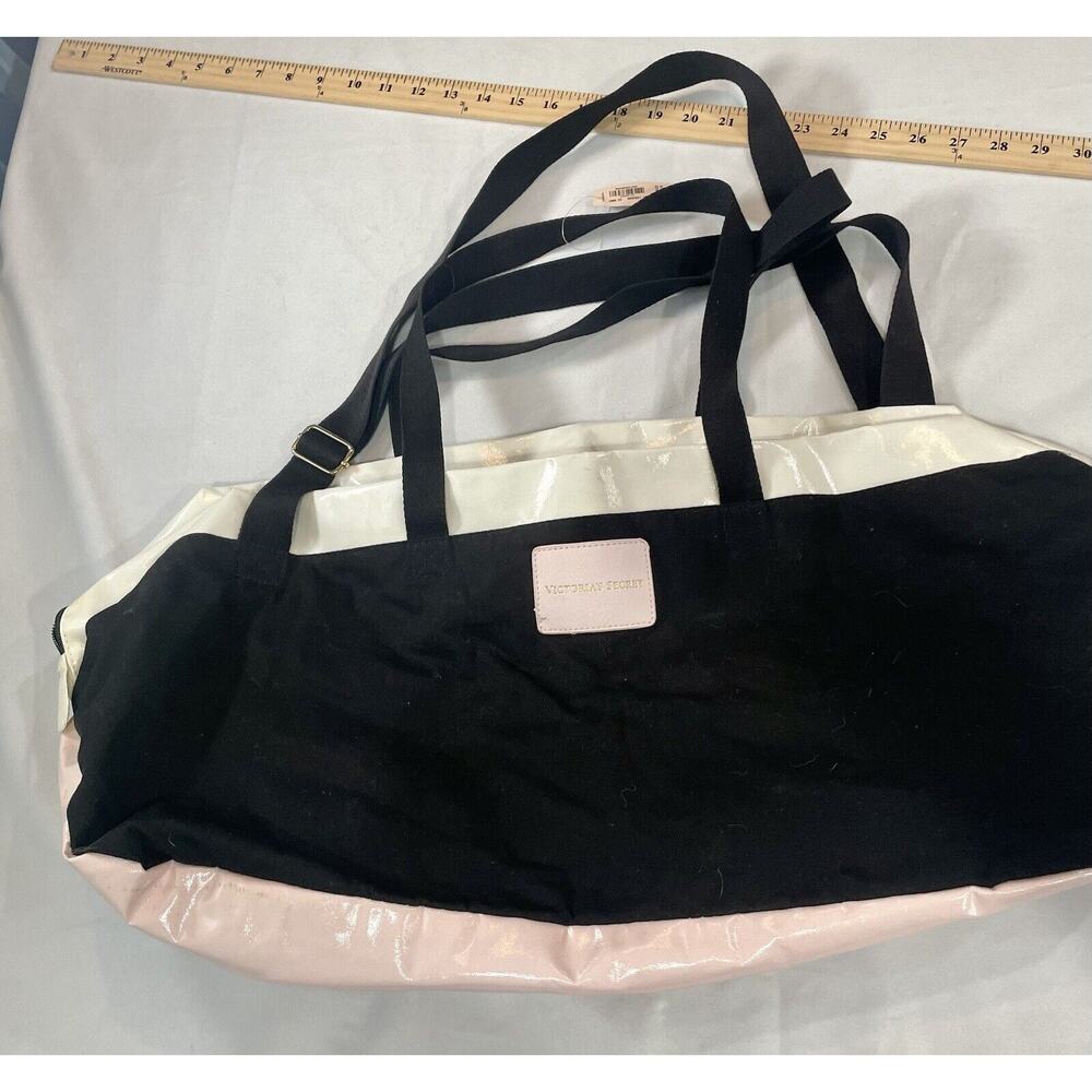 Victoria Secret, Black White And Pink tote Duffle bag 23" - 12"
